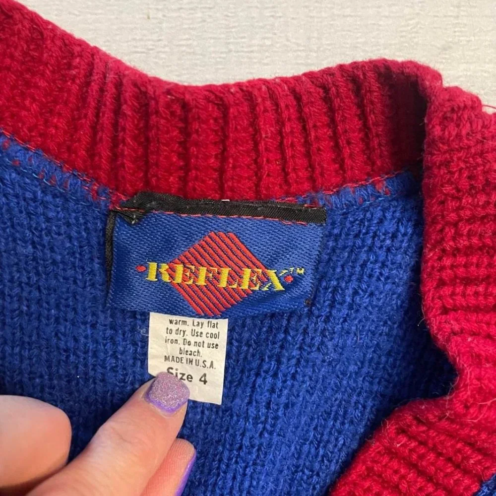 vintage boys colorblock cardigan size 4‎